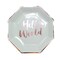 Rose Gold Hello World Baby Shower Plates – Mint & Gold, Hexagonal, 8-Pack